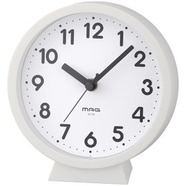 MAG AW-770 WH-Z Noah Precision Small Small Wall Clock, Wall Clock, Stand, Analog, Cute, Stylish, Interior, Woody, Woody, Silent, Continuous Second Hand, Diameter 5.9 inches (15.0 cm), White Compote