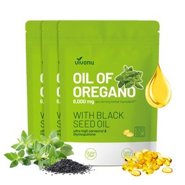 VivoNu Oil of Oregano 300 Capsules with Black Seed Oil | Natural Antioxidants for Fitness | Nutritional Support | Highly Effective Botanicals Edible Dietary Supplement - Specification: Pack of 3