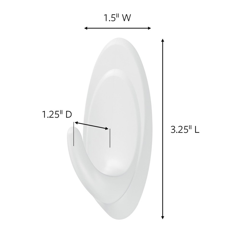 Command Indoor Terrace Hooks, 2 Hooks and 4 Strips, Damage-Free