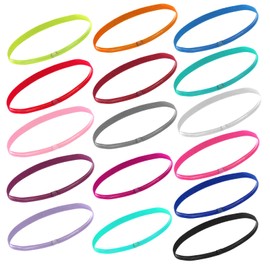 BOHUIZ 16 Stück Sport Haarband, Antirutsch Stirnband Damen Sport Elastische Haarbänder Hair Band für Yoga Fußball Joggen