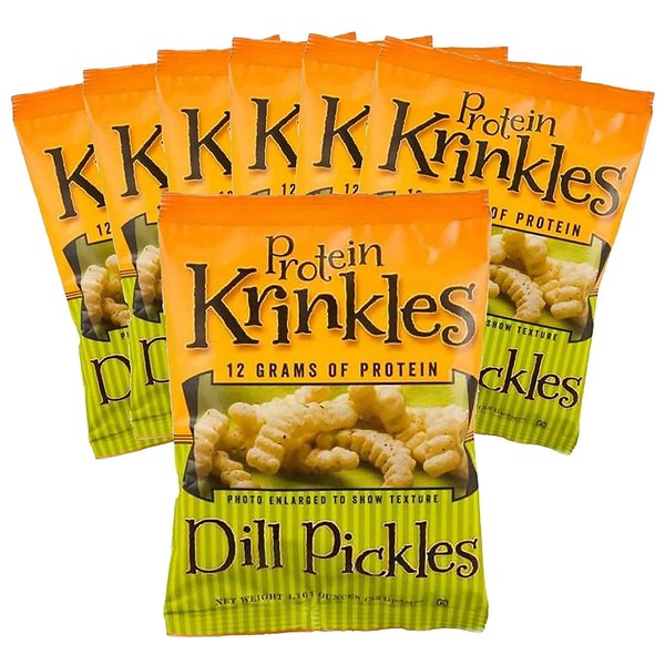 NutriWise - Diet Protein Chips | Dill Pickle Krinkles | 7/Bags | High Protein, Gluten Free, Low Fat, Low Calorie, Low Sugar, High Carb, Hunger Control