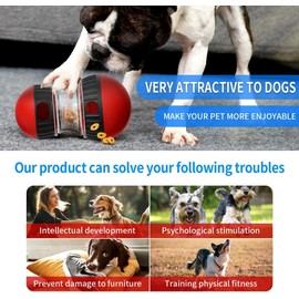 TAGNEFLOR Juguete Interactivo para Perro,Juguete Ajustable de alimentación Lenta para Perros,Comedero de Juguete para Perros,Apto para Todos los Perros (Rojo)