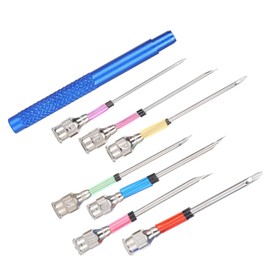 Punch Needle Tool, 7 Sizes Punch Needles Set with Handle Steel Embroidery Stitching Punch Needles Set Punch Needle Kit for Sewing and Handmaking