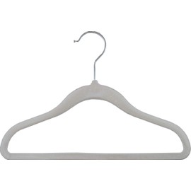 The Great American Hanger Company Kids Slimline Hangers, Thin Non-Slip Velvet Hangers with Pant Bar and Chrome Swivel Hook (25, White)