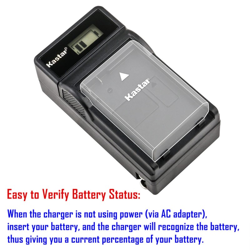 Kastar 4-Pack LP-E6N Pro Battery and LCD AC Charger Compatible