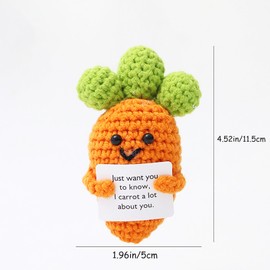 MMNHJHUT Funny Mini Positive Potato,3 Inch Positive Crochet Carrot Toy,Soft Wool Knitting Toy with Positive Card for Friends, Parties, Birthdays, Christmas