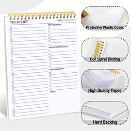 LIMBJEY To Do List Notepad - Daily Planner Notepad Double Side Use To Do List Notebook Planner, 6.5" X 9.8" Organiser Notebook with Checklist for Productivity