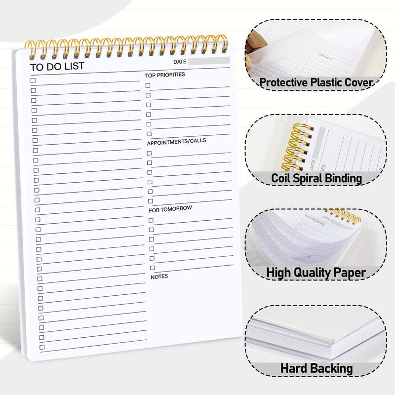 LIMBJEY To Do List Notepad - Daily Planner Notepad Double
