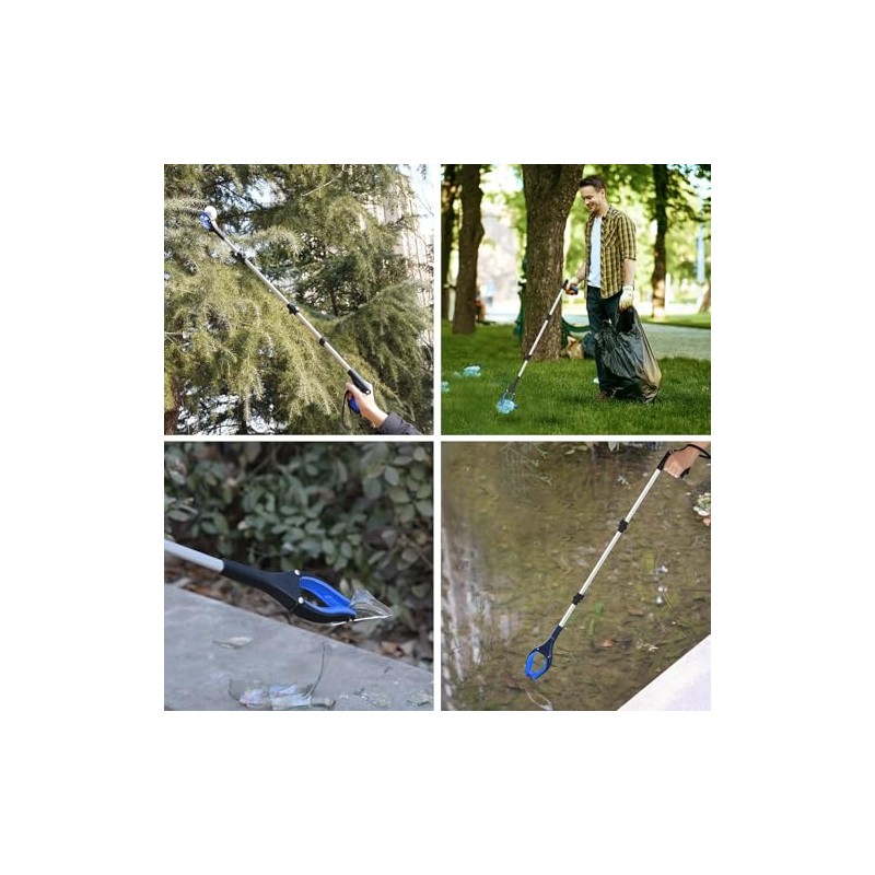 43" Grabber Reacher Tool Foldable Extension Grabber for Seniors Blue