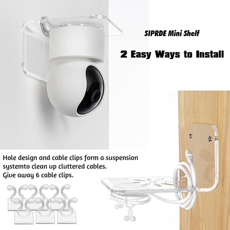 3pcs Acrylic Small Wall Shelf Floating Shelf for Security Cameras