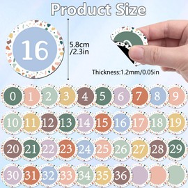 Wonninek Pack of 40 Magnetic Numbers, Double-Sided Round Numbers Whiteboard Magnets for Children, 5.8 cm Large Circles Magnetic Numbers for Classroom, Whiteboard, Calendar, Fridge, Home, School
