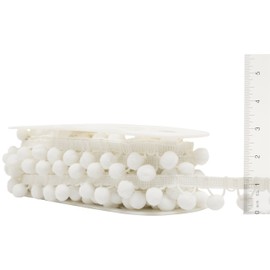 Simplicity 28 mm Ball Fringe Trim and Embellishments, White
