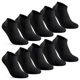 10 Pairs of Trainer Socks for Men and Women, Short Socks, Cotton, Black, White, Grey, black