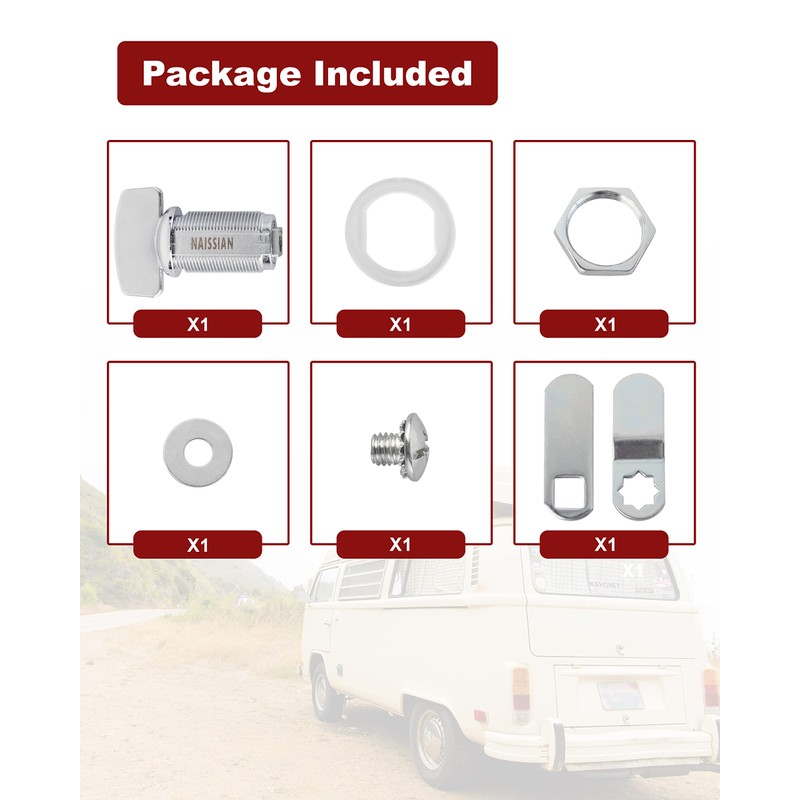 Naissian RV Thumb Cam Lock,Keyless Thumb Twist Operated, for Boat,