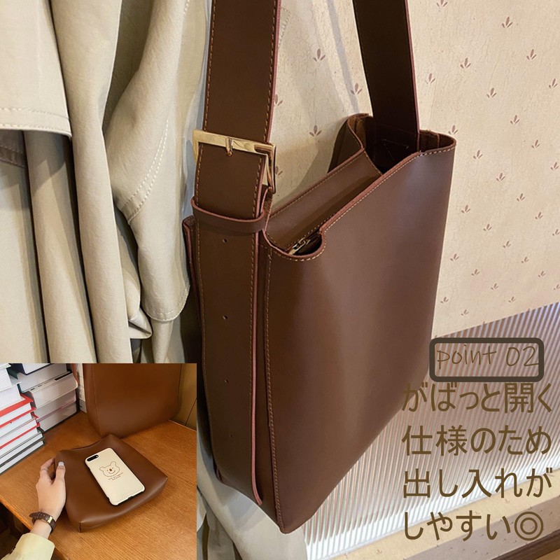 [1/2style] Women's Nibunoichi Style Bag, Diagonal Hanging, Shoulder Bag, Business,