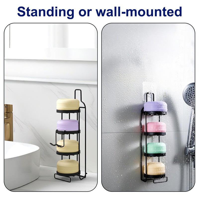 4 Tier Soap Dish for Shower, Wall Mounted Bar Soap
