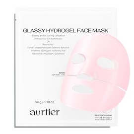 Mascarilla Facial De Hidrogel Vidrioso Para Una Piel Luminosa Y Radiante, Hidratación Profunda, Colágeno Vegano, Brillo Radiante Y Preparación Para