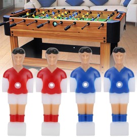 plplaaoo Table Football Player Football Games Mini Humanoid Plastic Doll Table Football Machine Accessories (Red + Blue) 4 Pieces Rod Kicker Table Football Men Player Replacement Parts