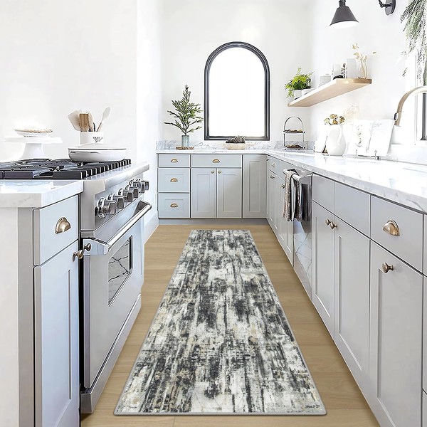 2'6''x8' Runner Rugs Washable Rug: Modern Abstract Hallway Runner Rug