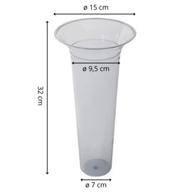 Plastia Floor Vase Insert for Flower Vases 32 x 15 cm - Insert for Floor Vases Made of Plastic - Vase Insert for Grave Vase