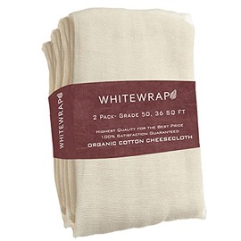 WHITEWRAP Cheesecloth, Grade 50, 36 Sq Ft 100% Unbleached Cheesecloth 2 Pack Natural Color Cheesecloth for Straining, Cheesecloth for cooking, Organic Cheesecloth, Bouquet Filter Sauces, Nut Milk bag