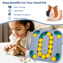 OOXYG Guinea Pig Foraging Treat Puzzle Box, Large Rabbit Hide Treats Snuffle Box Toys, 4 in 1 Interactive Treat Dispenser for Rabbits, Bunny, Ferrets, Guinea Pig, Dog Mental Stimulation