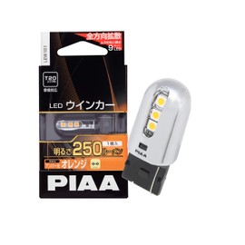 PIAA LEW101 LED Bulb for Turn Signals, T20, Amber, 250 lm, Compatible with the Road Transport Vehicle Act (subject to local legislation), 1 Ct, 12 V/2 W, Polarity Free, Omnidirectional Diffusion, 9