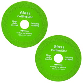 Pack of 2 Glass Cutting Discs 125, Flex Discs Glass Cutting Disc, Glass Grinding, 125 x 15 x 22.23 mm Glass Cutting Disc, Angle Grinder Discs for Thick Glass, Ceramic, Marble Cutting