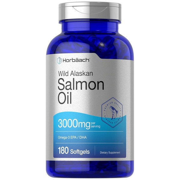Aceite de pescado de salmn salvaje Alaskan, 3000 mg, 180