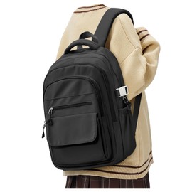 Cypak Black Backpacks For School Women Men,Lightweight College Backpack With Lots Of Pockets,Simple Middle School Bag,Cute Bookbag For Teens Boys Girls