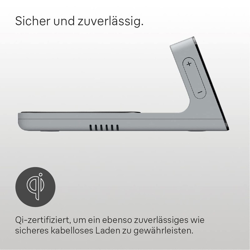 Braun Digital Alarm Clock with VA LCD Display, 10W Qi