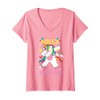 Womens Adley Merch Unicorn Design V-Neck T-Shirt