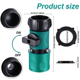 10 Piece 3/4 Inch Plastic Garden Hose Connect with Shutoff Valve Male and Female Connectors for Water Hose Coupling, Quick Release Kit Hose Fittings Adapters with 10 Pieces Rubber Gaskets