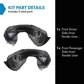 TRQ TRQ Front Inner Fender Liner Set Compatible with 2006-2013 Volvo C70 VO1248110 VO1249110