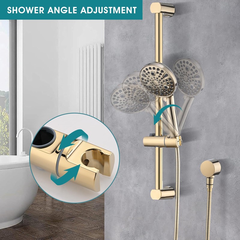 LOCALAND Hand Shower with Slide Bar, High Pressure 10 Setting