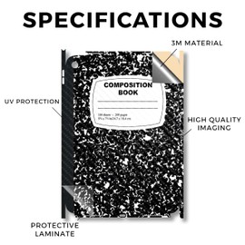 Carbon Fiber iPad Skin Compatible with Apple iPad A16 11 Gen (2025) - Composition Book - Premium 3M Vinyl Protective Wrap Decal Cover - Easy to Apply | Crafted in The USA by MightySkins