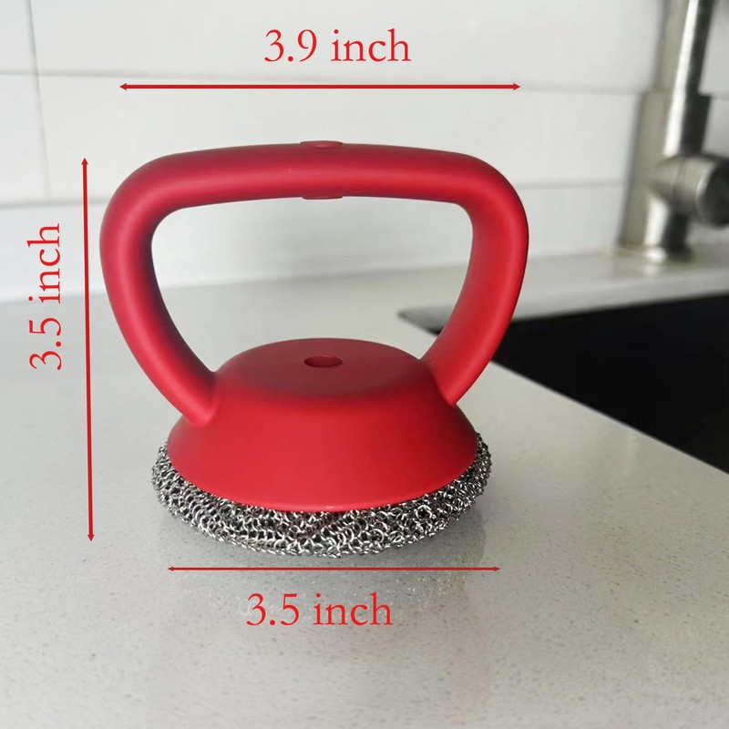 YZTOOM Cast Iron Scrubber, Iron Chainmail Scrubber Skillet Cleaner with