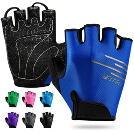 FITFIV Cycling Gloves Bike Gloves for Men/Women Half Finger Biking Gloves Exercise Workout Gloves Suitable for Outdoor Sports, Gym, Weight Lifting, Rowing and Motorcycle