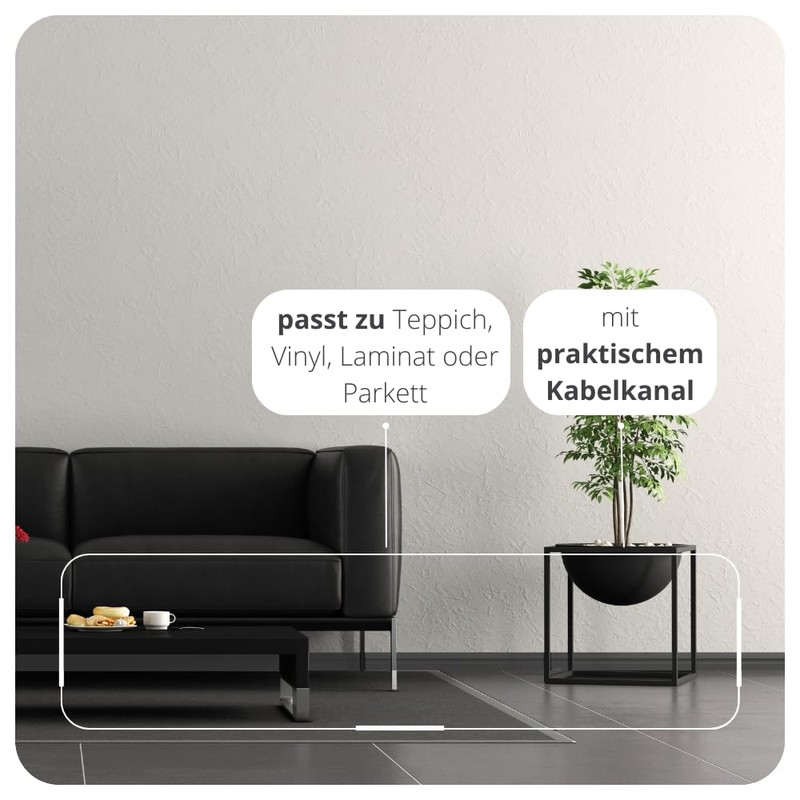 REESE Skirting Boards Dark Grey MDF Film Leipzig Profile 120