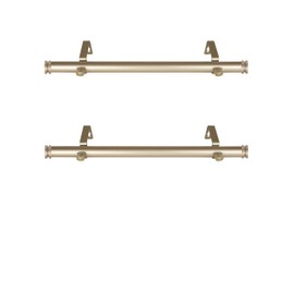 RUDI 1" Faco Side Curtain Rod, 12-20 inch (Set of 2), Light Gold