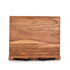 NIRMAN Acacia Wood Book Stand Adjustable Angle Reading Book Holder for Textbook, Receipe, Music Books, Tablet for Home Office Kitchen Lightweight Bookstand (11" x 9" x 1.5")