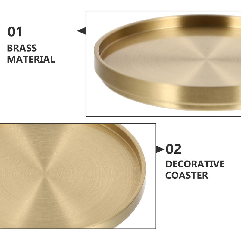 Kichvoe Brass Coasters for Drinks Bronze Gold Coasters Small Brass