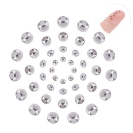 UNICRAFTALE 400 Pieces 4 Sizes Spacer Beads 304 Stainless Steel Crimp Beads 0.5-2 mm Hole Spacer Beads Metal Beads Crimp Beads Intermediate Beads Crimping Beads for Bracelets Jewellery Making