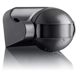 SEBSON® Outdoor Motion Detector - Set of 2 - IP54 Surface-Mounted, LED Suitable for HF Sensor, Programmable, 15 m / 180°, Wall Mounting Swivelling 87 x 93 x 60 mm, 3-Wire Anthracite