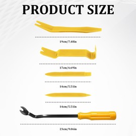 QZTYTY 5PCS Auto Trim Removal Tool kit, Clip Removal Tool, Automotive Interior Fastener Puller Remover Body Repair Set, Car Accessories No Scratch Pry Tool for Car Panel and Dashboard Removal (Yellow)