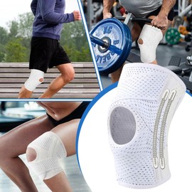OPIURVY 1 Kniebandage für Damen und Herren mit Seitenstabilisator, Patella Orthese, orthopädische Kniebandage, Meniskusbandage für Sport, Laufen, Arthritis, Meniskusriss (Weiß XL)