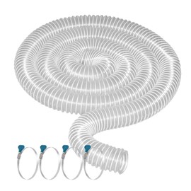 PVC Dust Collection Hose 2 1/2" x 20', Flexible Heavy PVC Fume Collection Hose with Carbon Steel Wire Coil, Puncture Resistant Clear PVC Dust Collection Hose for dust collection systems