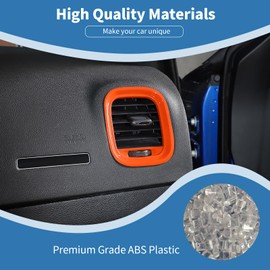 PDKLIN for Charger Dashboard Side Air Vent Cover Trim Fit for Dodge Charger 2015-2023 Orange Interior Accessories 2pcs