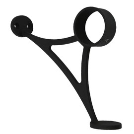 Top Hardware Stainless Steel 316 Grade Bar & Floor Mount Combination Foot Rail Bracket for 2" OD Bar Foot Rail Tubing, Mat Black Finish