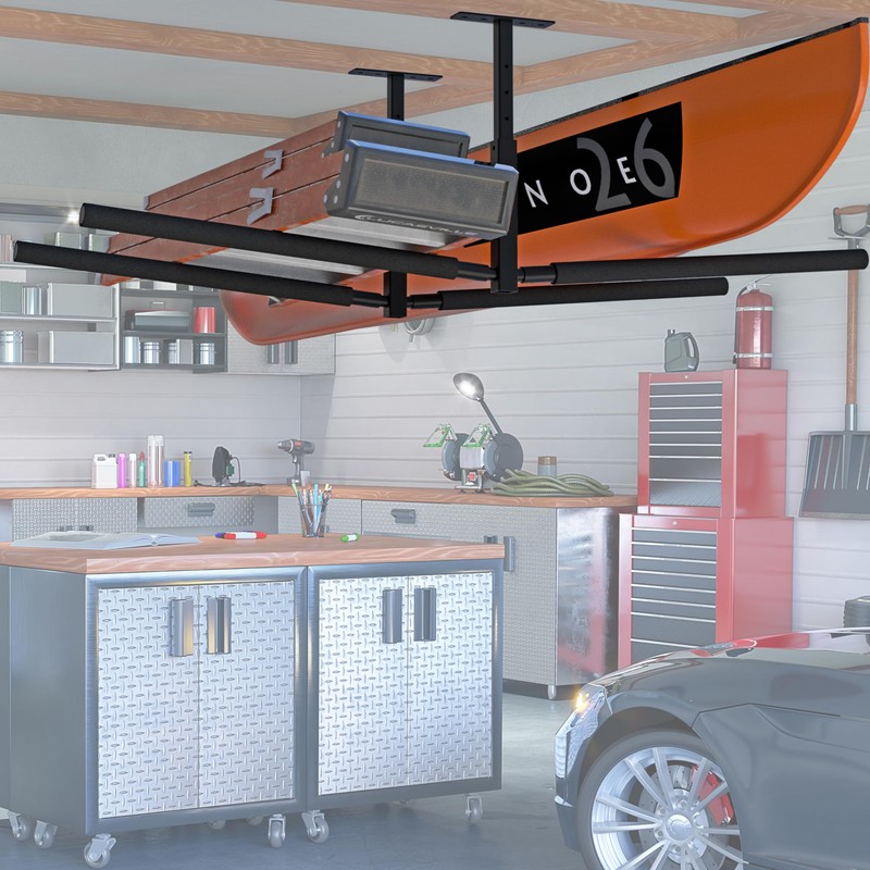 TRUSOON Double Kayak/Ladder Ceiling Storage Rack, Hi Port 2 Ladder